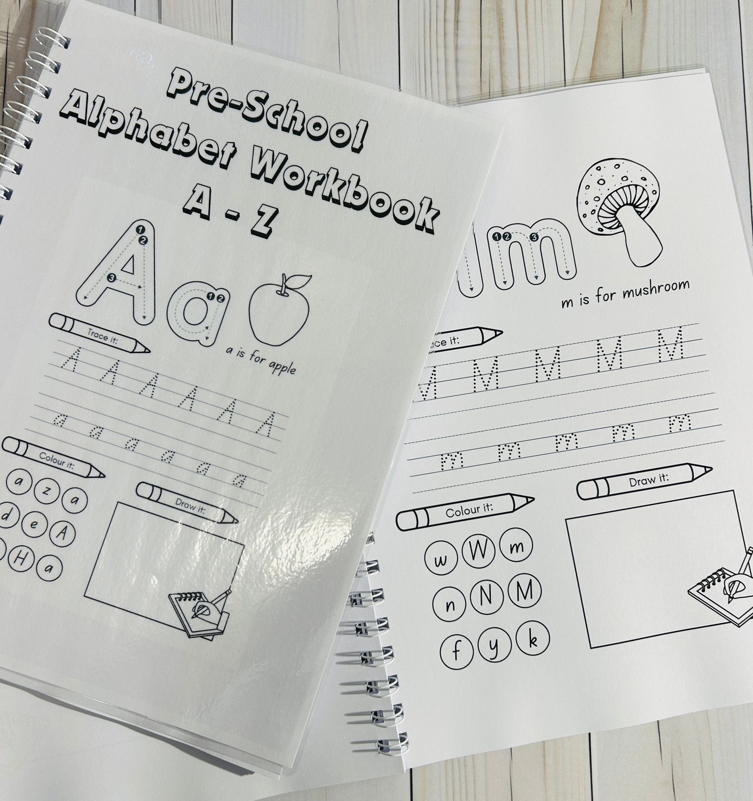 Alphabet workbook colouring book