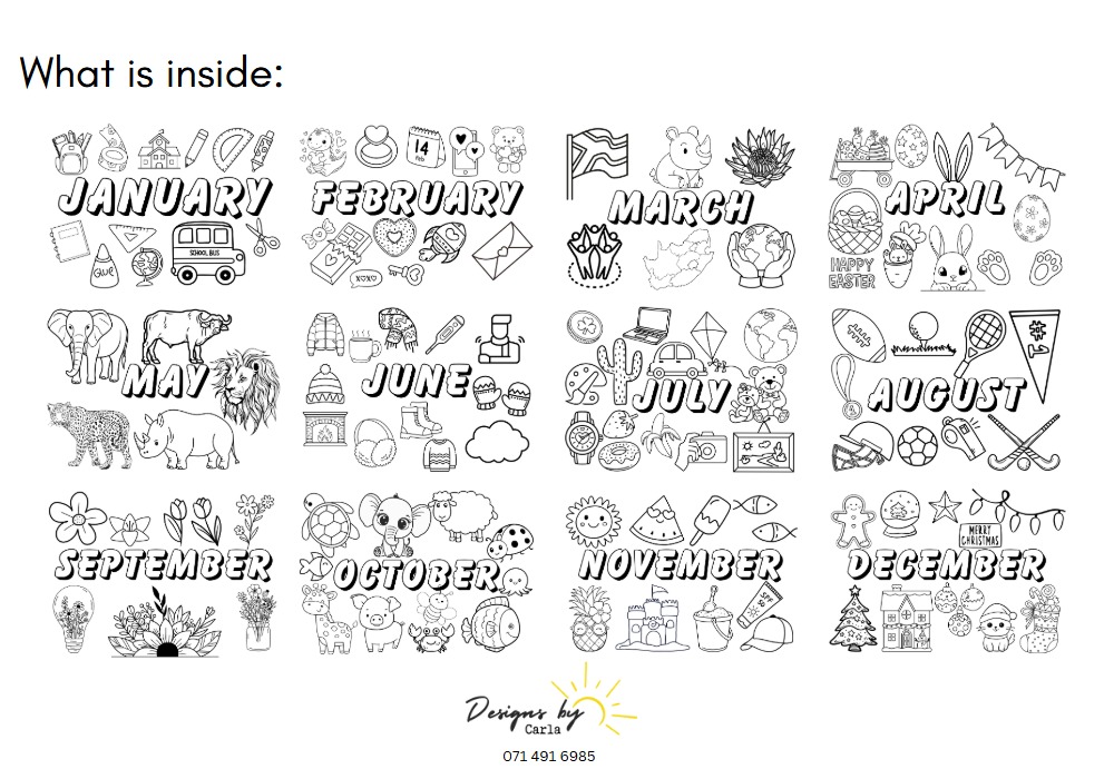 January - December Colouring Book - Image 2
