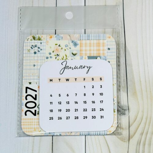 2027 Vintage Floral Patchwork Fridge Calendar Magnet – Tear-Off Monthly Calendar