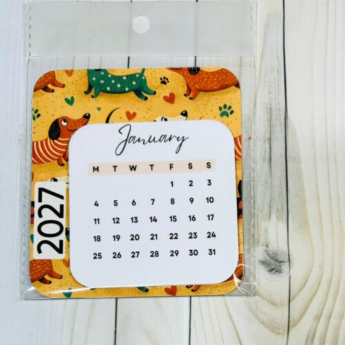 2027 Dachshund Fridge Calendar Magnet – Tear-Off Monthly Calendar