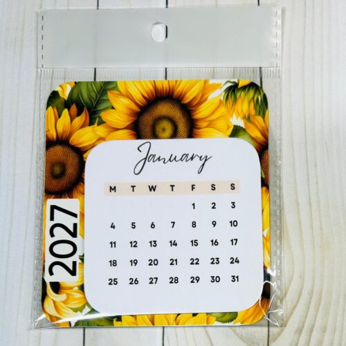 2027 Sunflower Fridge Calendar Magnet – Tear-Off Monthly Calendar