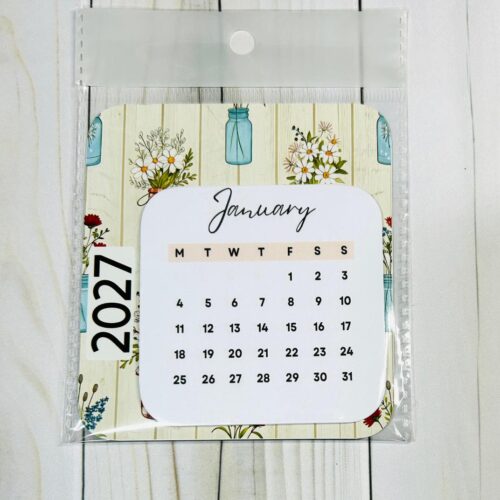 2027 Rustic Wildflower Fridge Calendar Magnet – Tear-Off Monthly Calendar